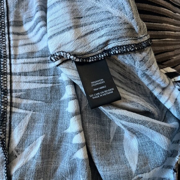 Torrid Rayon Slub Button Front Collared Short Sleeve Belted Tropical Dress Sz 1 - Picture 6 of 10